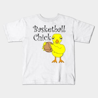 Basketball Chick Text Kids T-Shirt